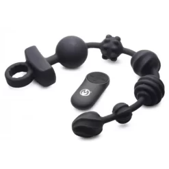 XR Brands 10X Dark Ratter Vibrating Silicone Anal Beads