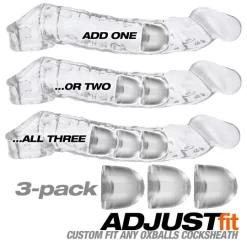 Oxballs ADJUSTFIT 3-Pack Cocksheath Inserts
