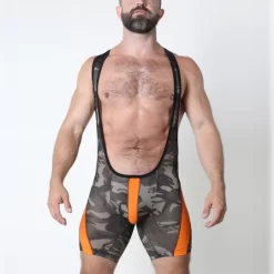 AJAX CAMO MESH SINGLET Orange