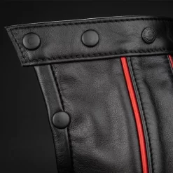 Black Leather Pouch Avec Piping -Magasin discount de jouets sexuels black leather pouch avec piping 2