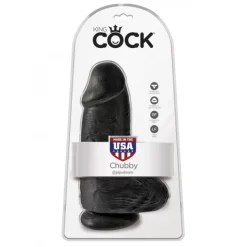Gode KING COCK Chubby W/balls 9" 23cm Black