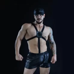 Harnais élastique Avec Cockring -Magasin discount de jouets sexuels harnais elastique avec cockring 3