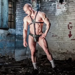 Jockstrap Lanières Et Pochette En Cuir -Magasin discount de jouets sexuels jockstrap lanieres et pochette en cuir 3