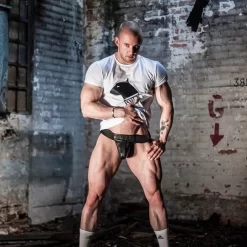 Jockstrap Lanières Et Pochette En Cuir -Magasin discount de jouets sexuels jockstrap lanieres et pochette en cuir 4