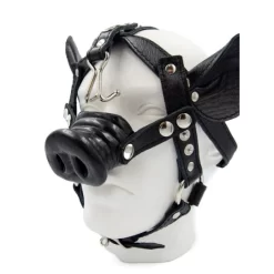 Mister B Mr B Leather Pig Head Harness Black