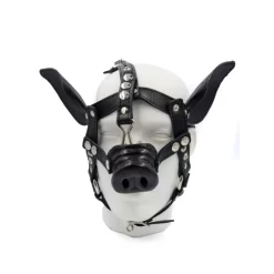 Mister B Mr B Leather Pig Head Harness Black -Magasin discount de jouets sexuels mr b leather pig head harness black 3