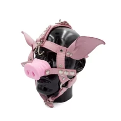 Mister B Mr B Leather Pig Head Harness Pink -Magasin discount de jouets sexuels mr b leather pig head harness pink 2