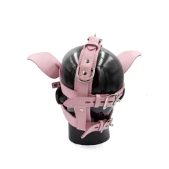 Mister B Mr B Leather Pig Head Harness Pink -Magasin discount de jouets sexuels mr b leather pig head harness pink 3