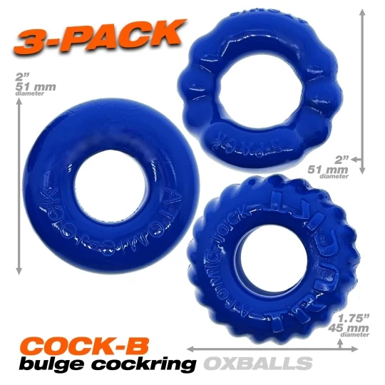 Oxballs OX BONEMAKER Pack De 3 Cockrings Bleus 6 Oxballs OX BONEMAKER Pack De 3 Cockrings Bleus – Image 6