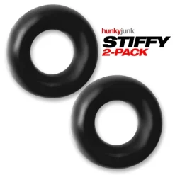 OX STIFFY Pack 2 Cockrings Silicone Noirs -Magasin discount de jouets sexuels ox stiffy pack 2 cockrings silicone noirs 2