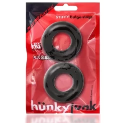 OX STIFFY Pack 2 Cockrings Silicone Noirs