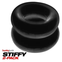 OX STIFFY Pack 2 Cockrings Silicone Noirs -Magasin discount de jouets sexuels ox stiffy pack 2 cockrings silicone noirs 3