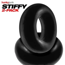 OX STIFFY Pack 2 Cockrings Silicone Noirs -Magasin discount de jouets sexuels ox stiffy pack 2 cockrings silicone noirs 4