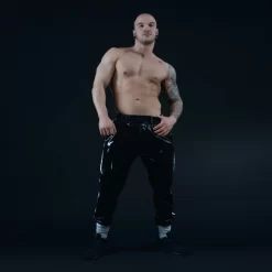 Pantalon Vinyle Bandes Blanches -Magasin discount de jouets sexuels pantalon vinyle bandes blanches 3