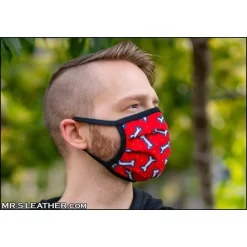 Reversible Hanky Face Mask - Bone Red -Magasin discount de jouets sexuels reversible hanky face mask bone red 3