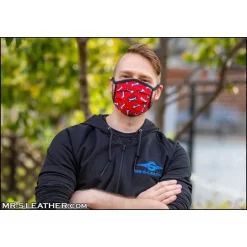 Reversible Hanky Face Mask - Bone Red -Magasin discount de jouets sexuels reversible hanky face mask bone red 4