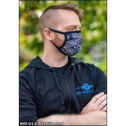 Reversible Hanky Face Mask - Navy -Magasin discount de jouets sexuels reversible hanky face mask navy 2