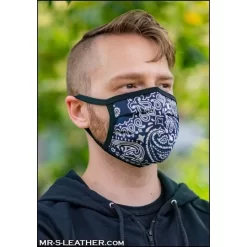 Reversible Hanky Face Mask - Navy -Magasin discount de jouets sexuels reversible hanky face mask navy 3