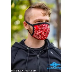 Reversible Hanky Face Mask - Red -Magasin discount de jouets sexuels reversible hanky face mask red 2