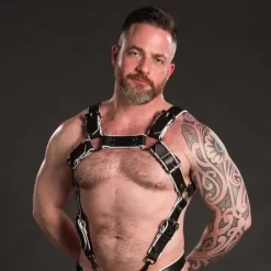 Harnais Trojan Blanc -Magasin discount de jouets sexuels trojan body harness blanc 5