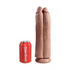 King Cock Two Cocks One Hole 11" 28cm Tan -Magasin discount de jouets sexuels two cocks one hole 11 28cm tan 2
