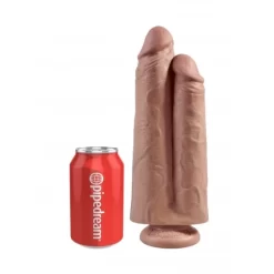 King Cock Two Cocks One Hole 9" 23cm Tan -Magasin discount de jouets sexuels two cocks one hole 9 23cm tan 2