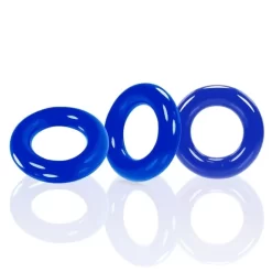 Oxballs WILLY RINGS Pack 3 Cockrings Bleus Extensibles -Magasin discount de jouets sexuels willy rings pack 3 cockrings bleus extensibles 3