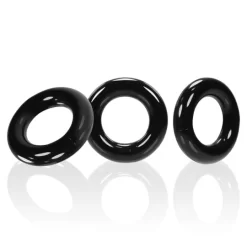 Oxballs WILLY RINGS Pack 3 Cockrings Noirs Extensibles -Magasin discount de jouets sexuels willy rings pack 3 cockrings noirs extensibles 2